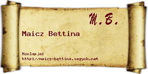 Maicz Bettina névjegykártya